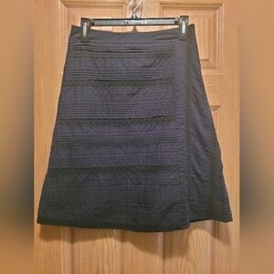 Anthropologie/Odille Lined 100% Cotton Embroidered Pencil Skirt W/Side Z…